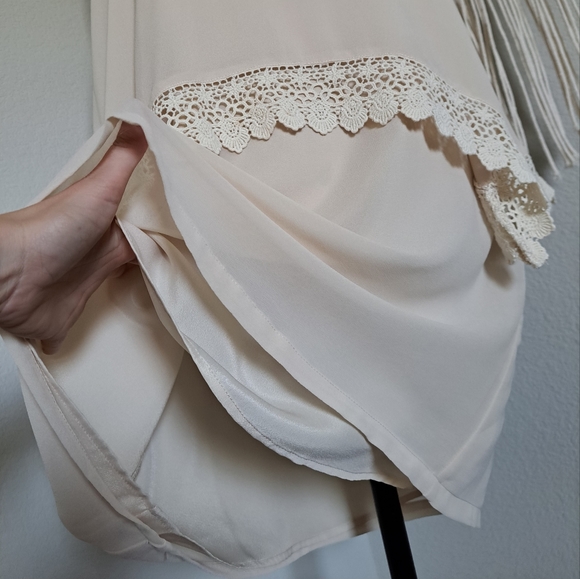 NWOT, Tiered Cream Dress w/ Crochet Accent - Picture 3 of 10